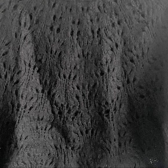 NOA NOA Mohair Wool Knit Cropped Crochet Pullover Poncho Boho Sweater Black SM - Picture 5 of 6